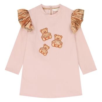 Younger Girls Pink Teddy Bear Dress