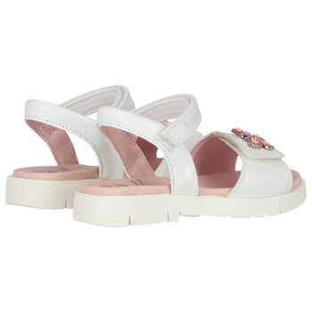 Girls White Butterfly Sandals