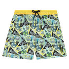 Boys Yellow, Blue & Black Swim Shorts, 1, hi-res