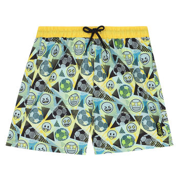 Boys Yellow, Blue & Black Swim Shorts