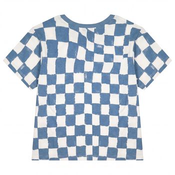 Boys Blue & White Checkerboard T-Shirt