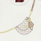 Younger Girls Ivory Bag Logo T-Shirt, 1, hi-res