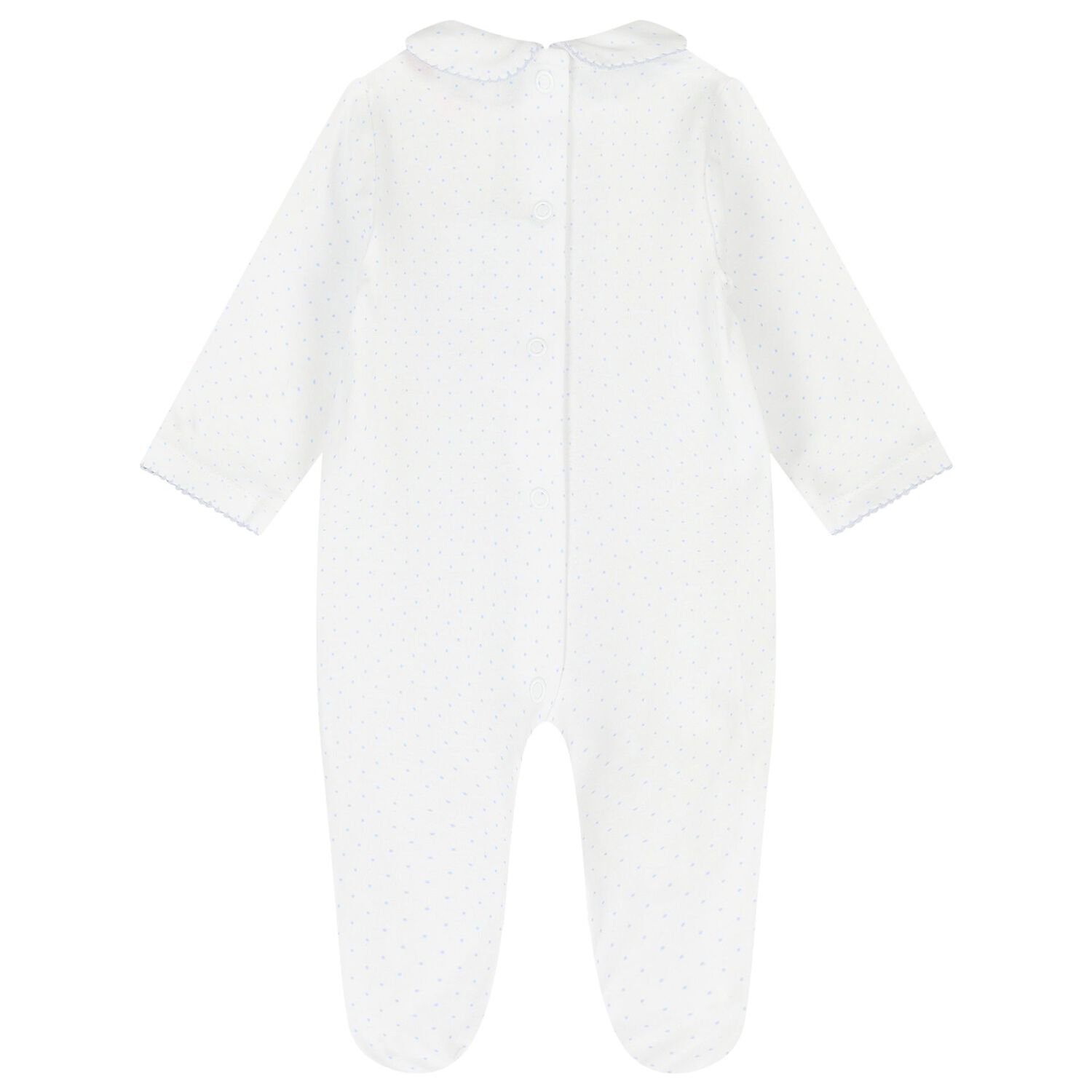 Baby Boys White & Blue Babygrow, 1, hi-res