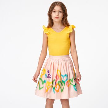 Girls Pink Heart Bonnie Skirt