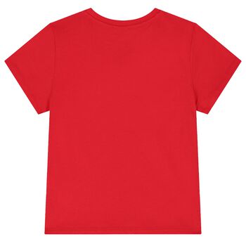 Boys Red Elephant Logo T-Shirt