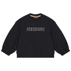 Girls Black Logo Sweatshirt, 1, hi-res