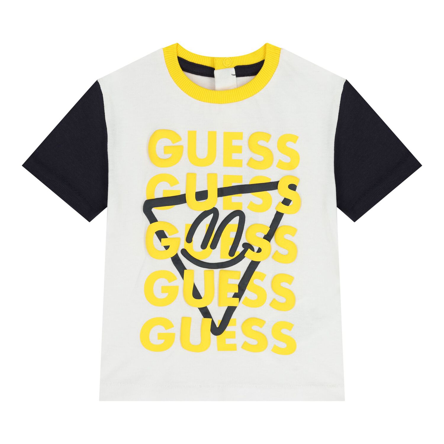 طقم شورت بشعار للأطفال الرضع باللون الأبيض والأصفر, 1, hi-res