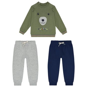 Mayoral Younger Boys Green, Blue & Grey 3-Piece Tracksuit, 1 Younger Boys Green, Blue & Grey 3-Piece Tracksuit