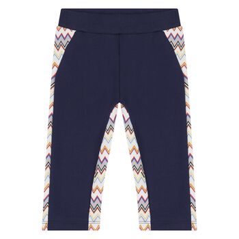 Younger Boys Navy Blue Zigzag Pants
