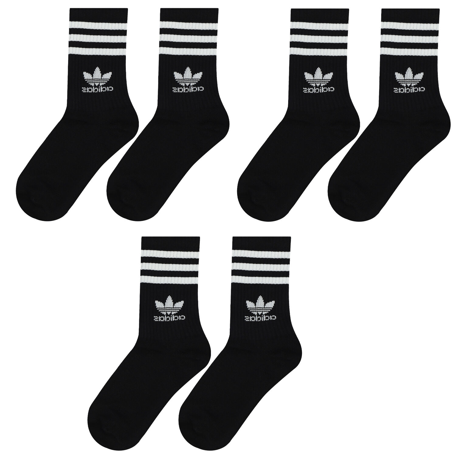 Black Logo Crew Socks ( 3-Pack ), 2, hi-res image number null