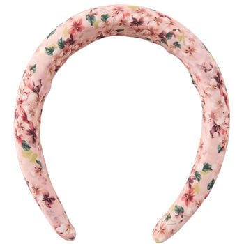 Girls Pink Floral Padded Headband
