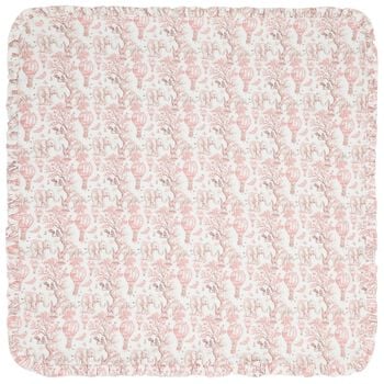 Baby Girls White & Pink Africa Blanket