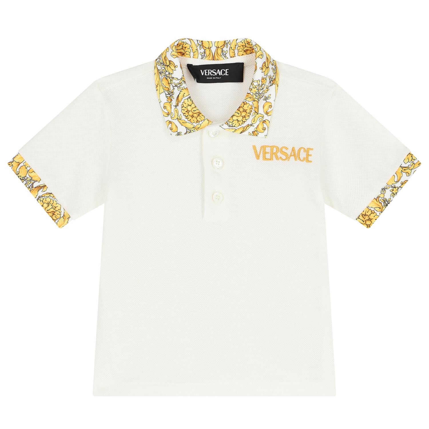 Younger Boys Ivory Barocco Polo Shirt, 1, hi-res image number null