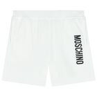 Yellow & White Teddy Bear Logo Shorts Set, 3, hi-res