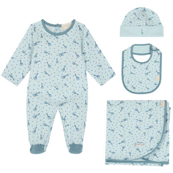 Baby Boys Blue Logo Babygrow Set