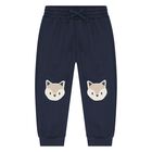 Younger Boys White, Beige & Navy Blue Tracksuit ( 3 Piece ), 2, hi-res