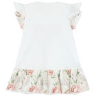 Baby Girls White Floral Dress, 1, hi-res
