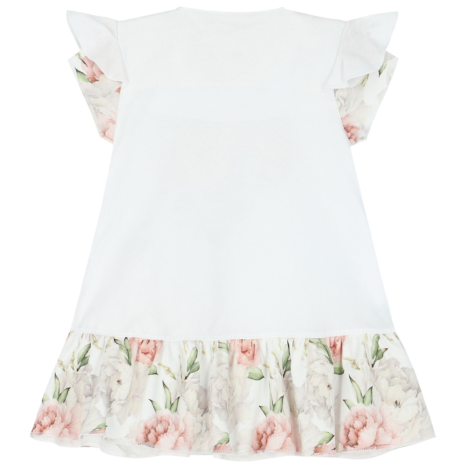 Baby Girls White Floral Dress, 1, hi-res
