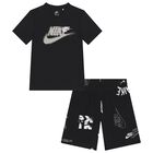 Boys Black Logo Shorts Set, 2, hi-res