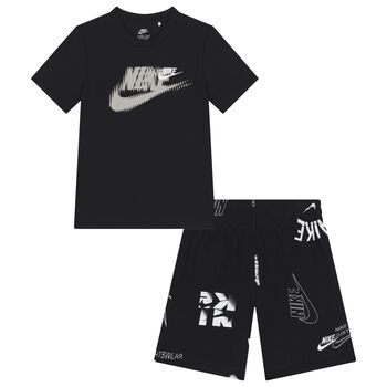 Nike Kids Boys Black Logo Shorts Set, 2 Boys Black Logo Shorts Set