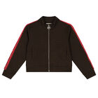 Girls Brown Logo Zip Up Top, 1, hi-res