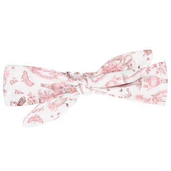 My Little Pie Baby Girls White & Pink Africa Bow Headband, 1 Baby Girls White & Pink Africa Bow Headband