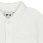 Baby Boys White Logo Polo Shirt, 1, hi-res
