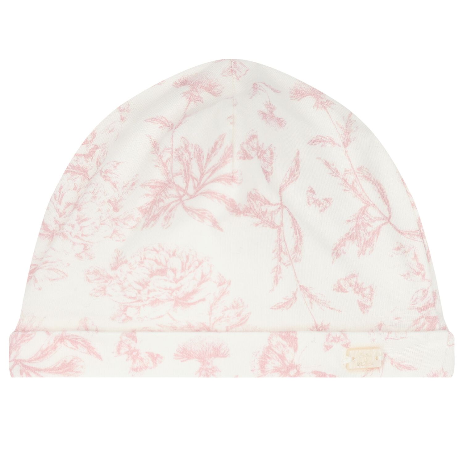 Baby Girls Ivory & Pink Toile Du Jouy Hat, 1, hi-res image number null