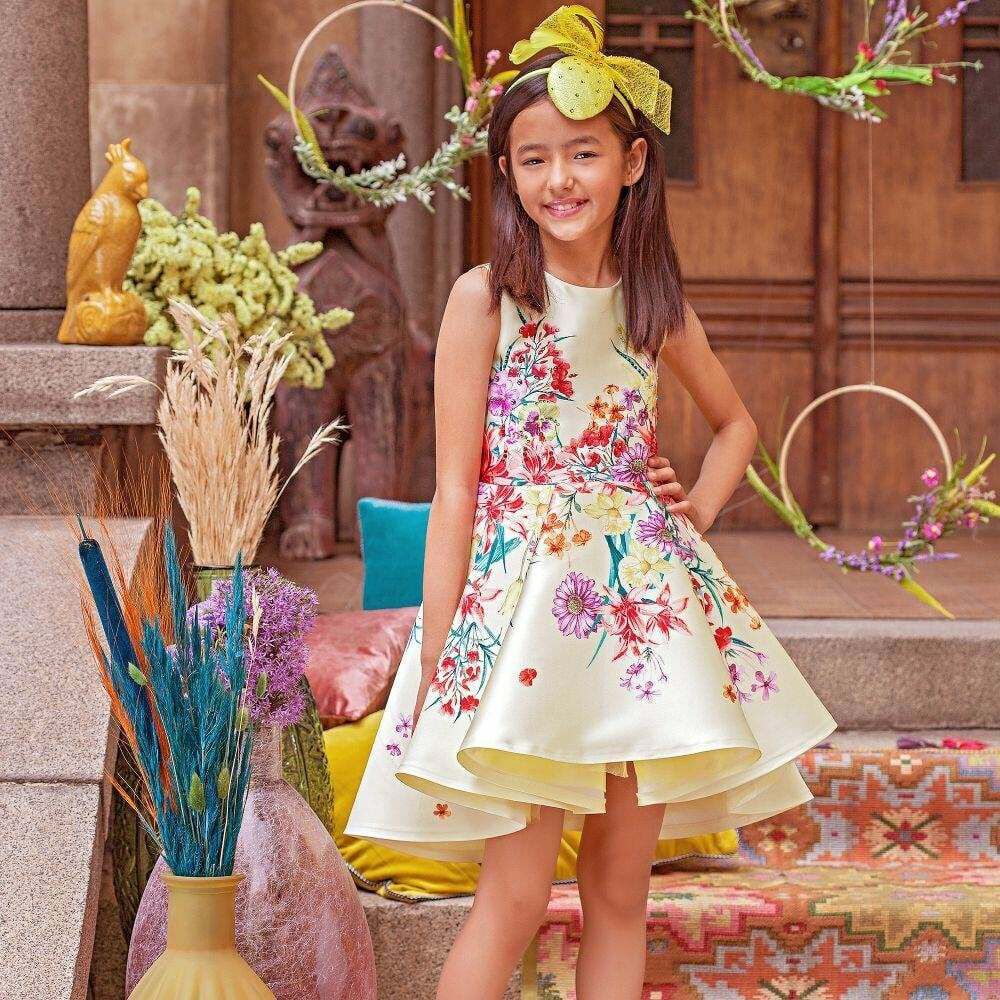 Ladies yellow hot sale floral dress