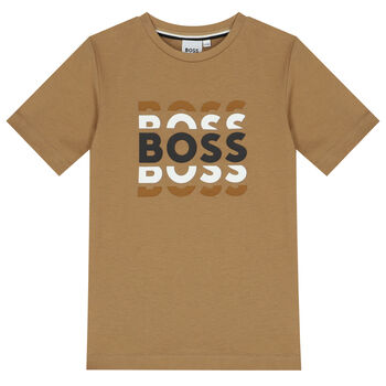 Boys Beige Logo T-Shirt