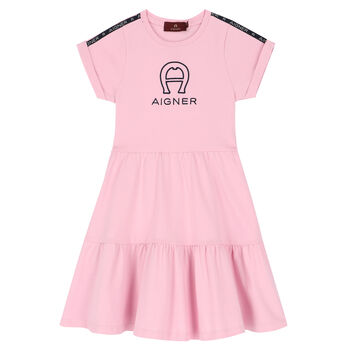 Girls Pink Logo Dress