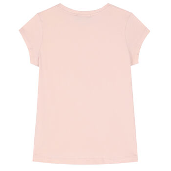 Girls Pink Bear Logo T-Shirt