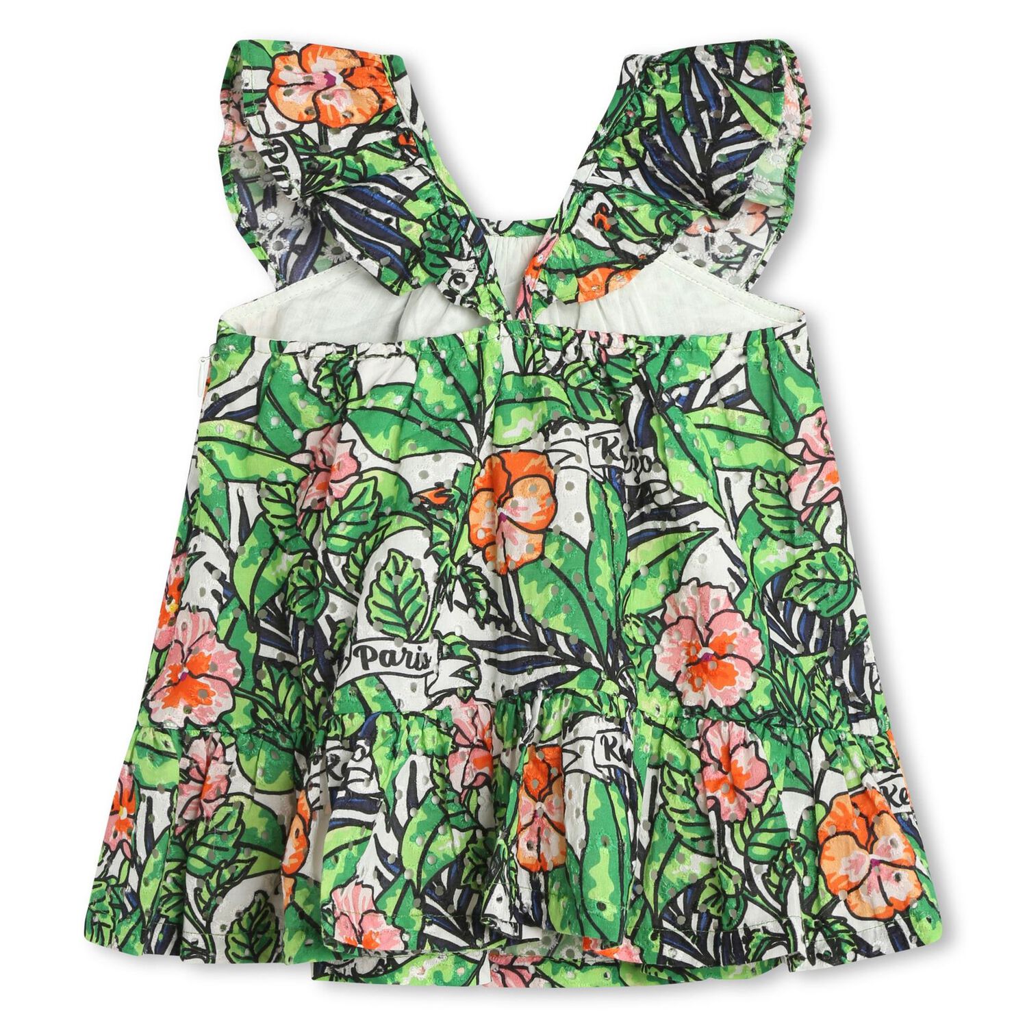 Younger Girls Green Floral Dress, 1, hi-res image number null
