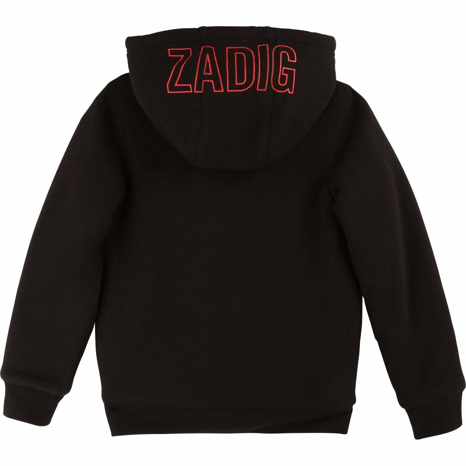 Boys Black Hooded Top, 1, hi-res