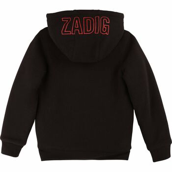 Boys Black Hooded Top