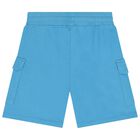 Boys Ivory & Blue Shorts Set, 1, hi-res