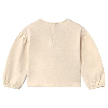 Younger Girls Beige Printed Long Sleeve Top