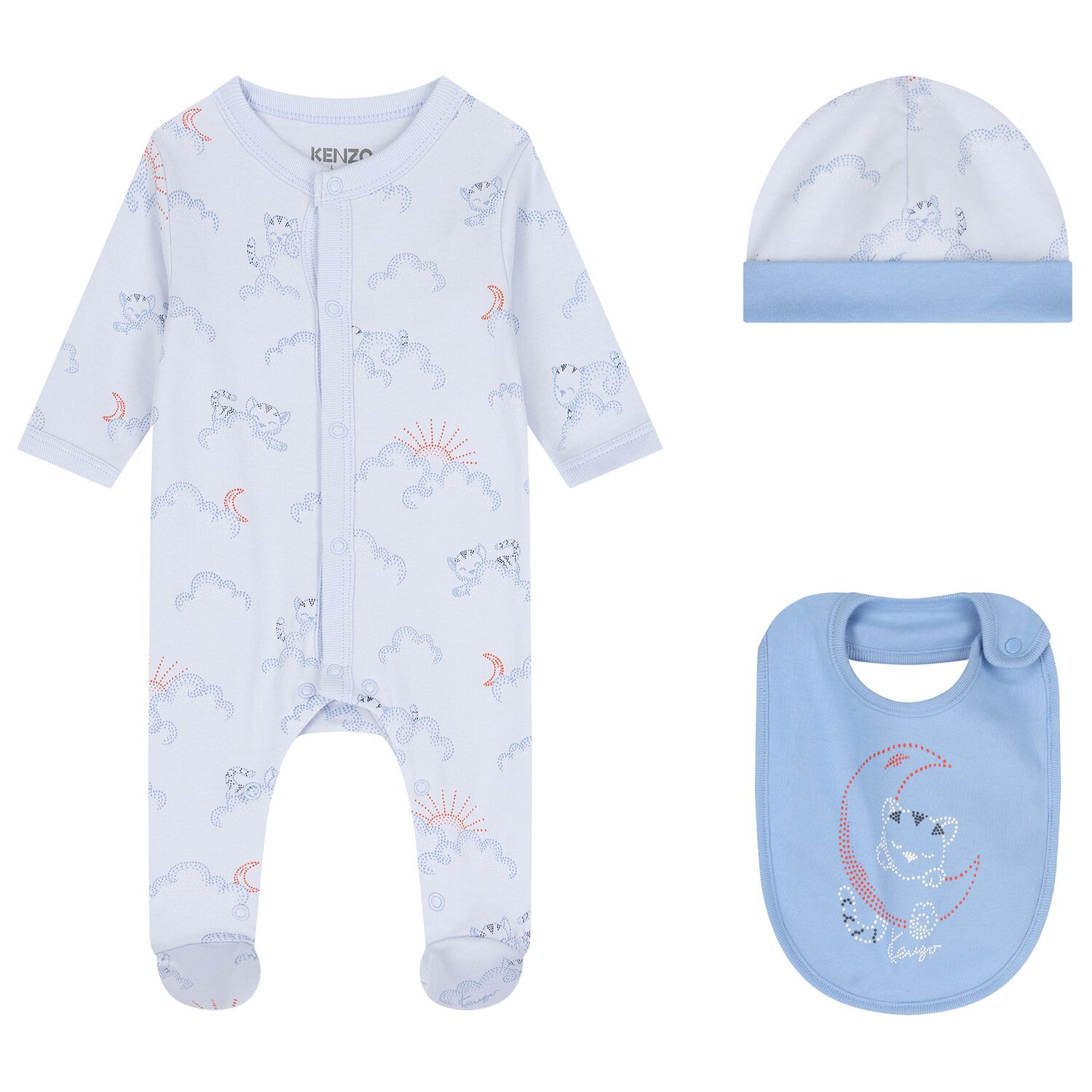Baby Boys Blue Clouds Babygrow Gift Set, 1, hi-res