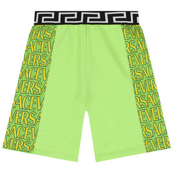 Boys Green Logo Shorts