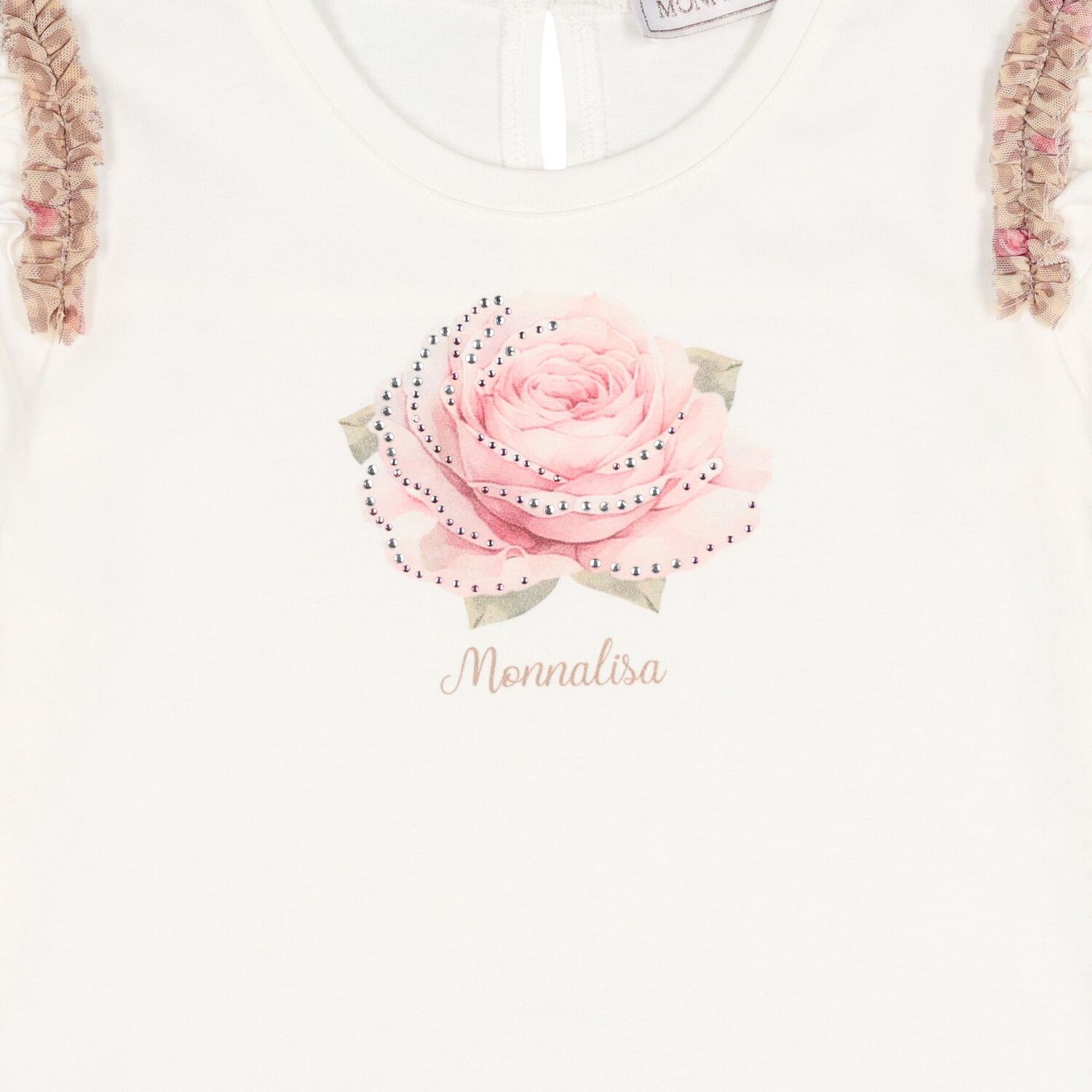 Girls Ivory & Pink Rose Skirt Set, 1, hi-res