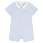 Baby Boys Blue Logo Romper Set, 1, hi-res