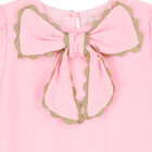 Girls Pink Bow Dress, 1, hi-res