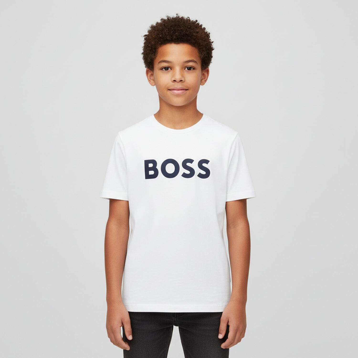 Boys White Logo T-Shirt, 2, hi-res image number null