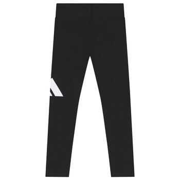 Girls Black Logo Leggings