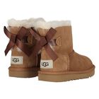 Younger Girls Chestnut Brown Mini Bailey Bow II Suede Boots, 2, hi-res