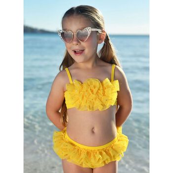 Girls Yellow Tulle Bikini