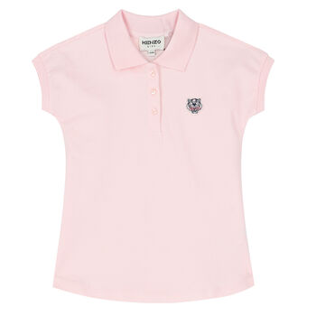 Younger Girls Pink Tiger Polo Dress