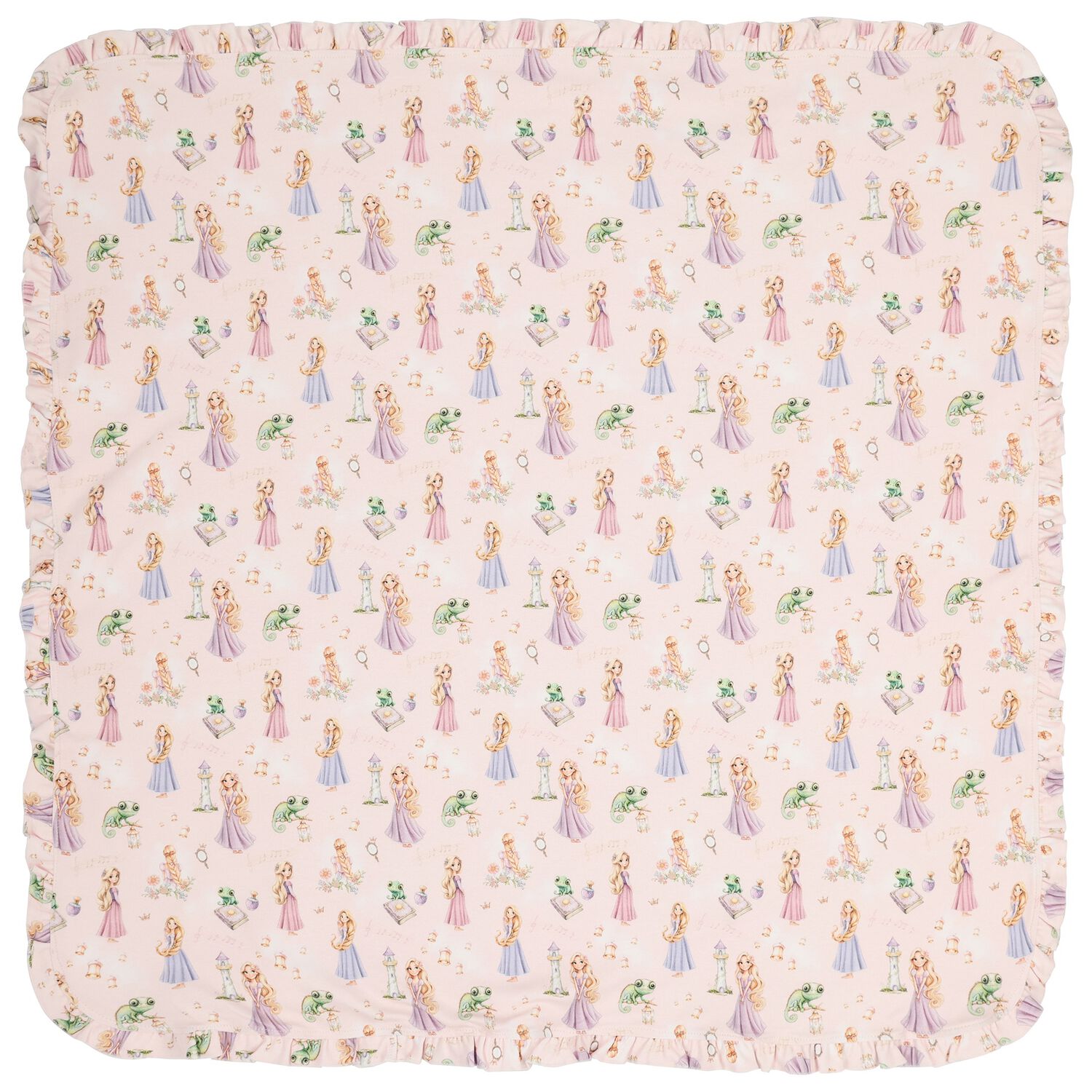 Baby Girls Pink Ruffled Blanket, 1, hi-res
