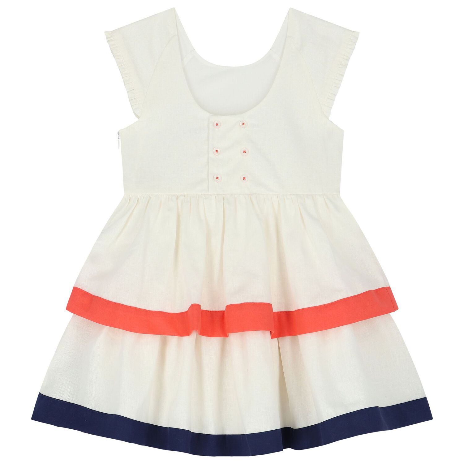 Girls White Bow Dress, 1, hi-res image number null