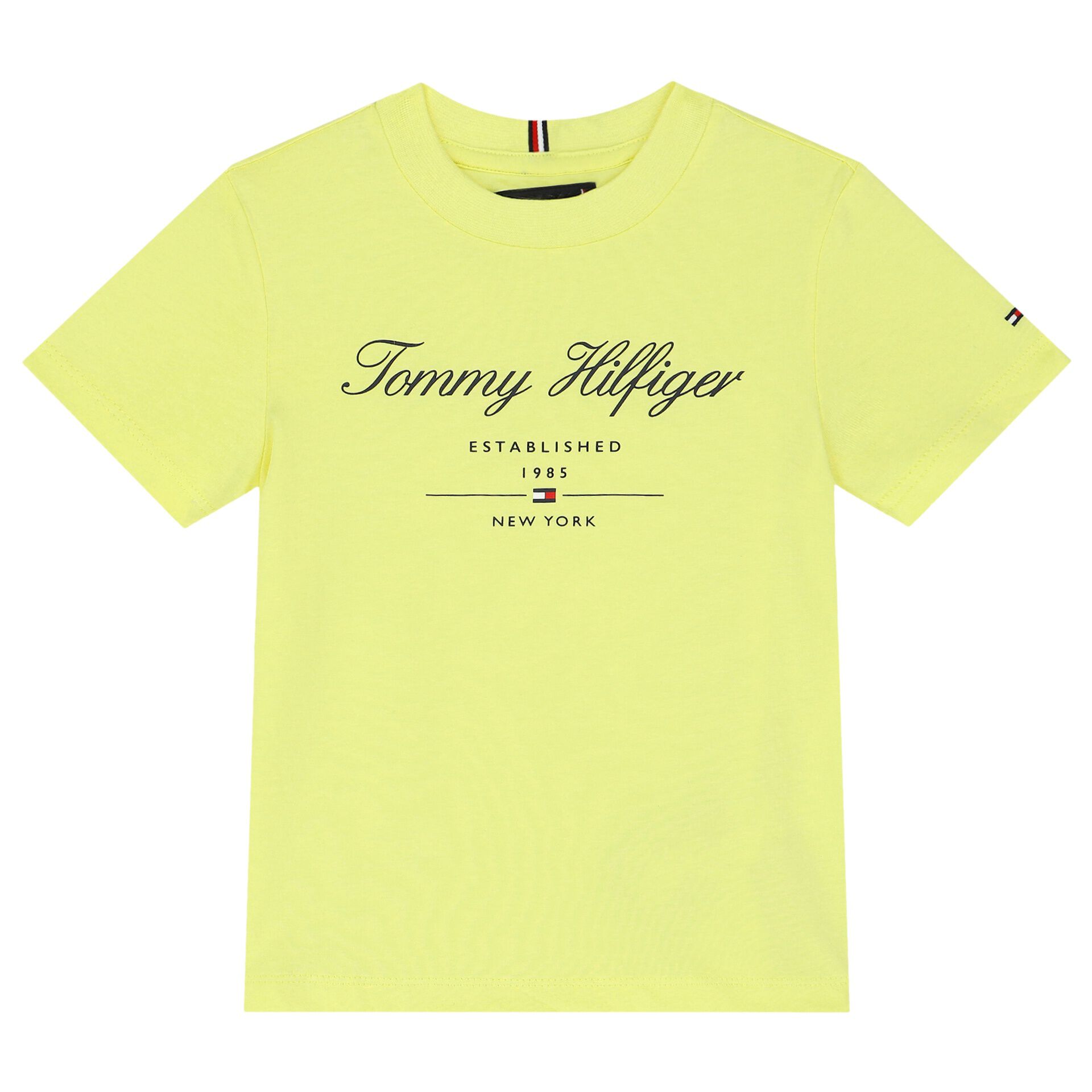 Tommy hilfiger t shirts yellow on sale
